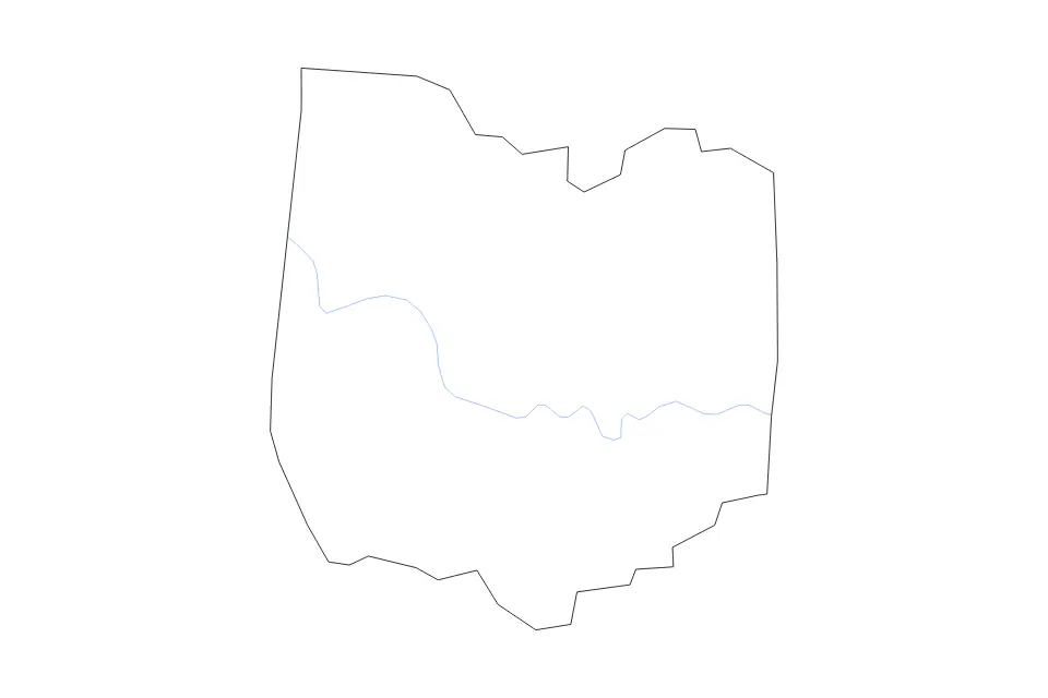 Carte de Bedford, Tennessee de type contour et rivières pour Amérique du Nord, montrant contour et rivières avec des limites nettes.