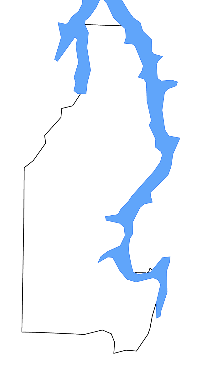 Mapa de contorno de Benton, Tennessee con lagos.