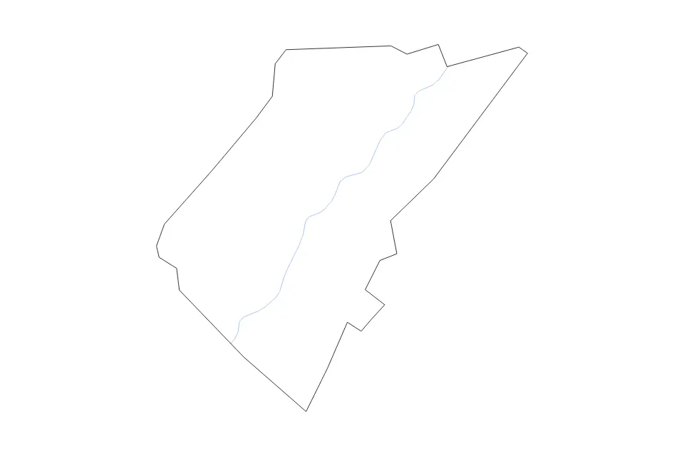 Outline map of Bledsoe County, Tennessee with subdivision borders and rivers.