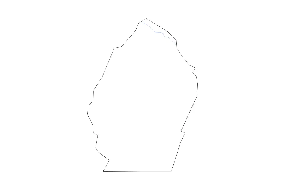 Mapa de Bradley, Tennessee de tipo contorno y ríos para América del Norte, con contorno y ríos con límites limpios.