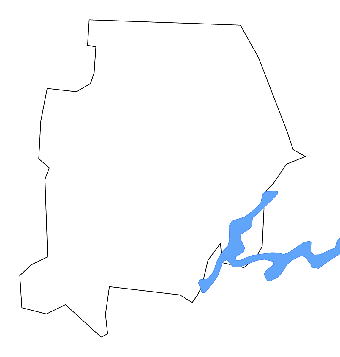 Mapa de contorno de Campbell, Tennessee con lagos y ríos.