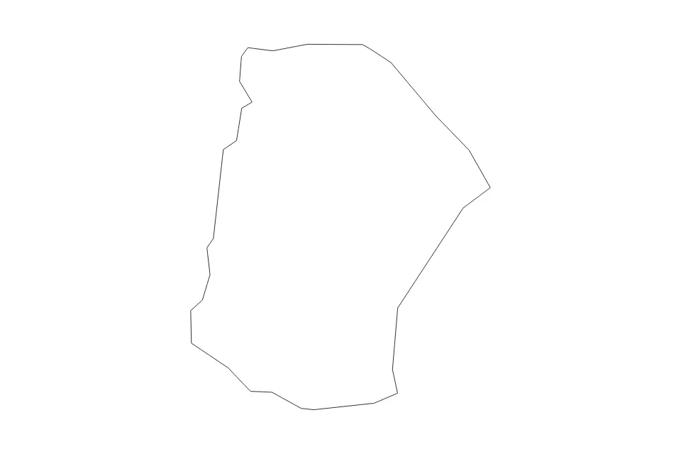 Mapa de Cannon, Tennessee de tipo contorno para América del Norte, con contorno con límites limpios.