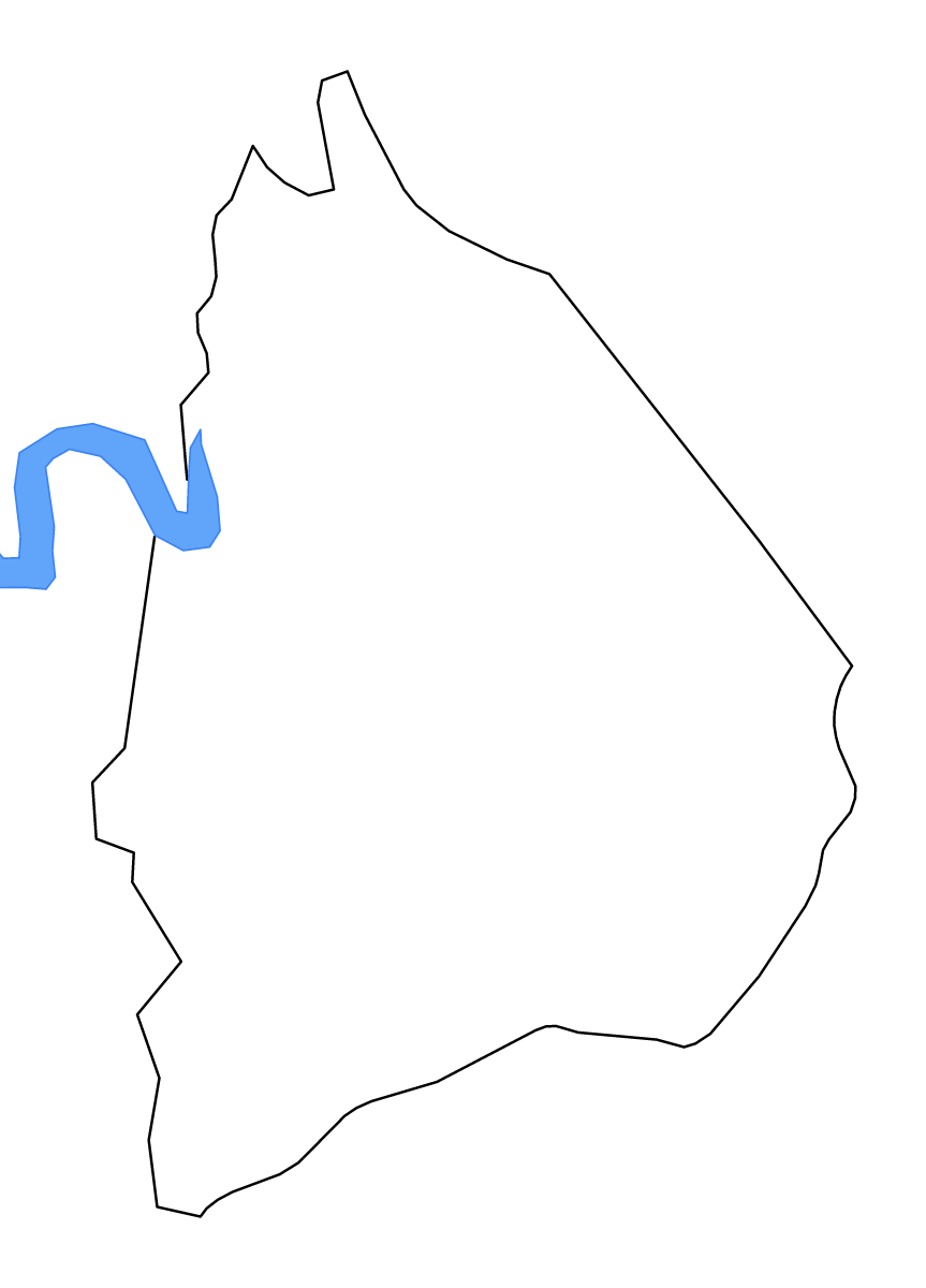 Mapa de contorno de Cocke, Tennessee con lagos y ríos.