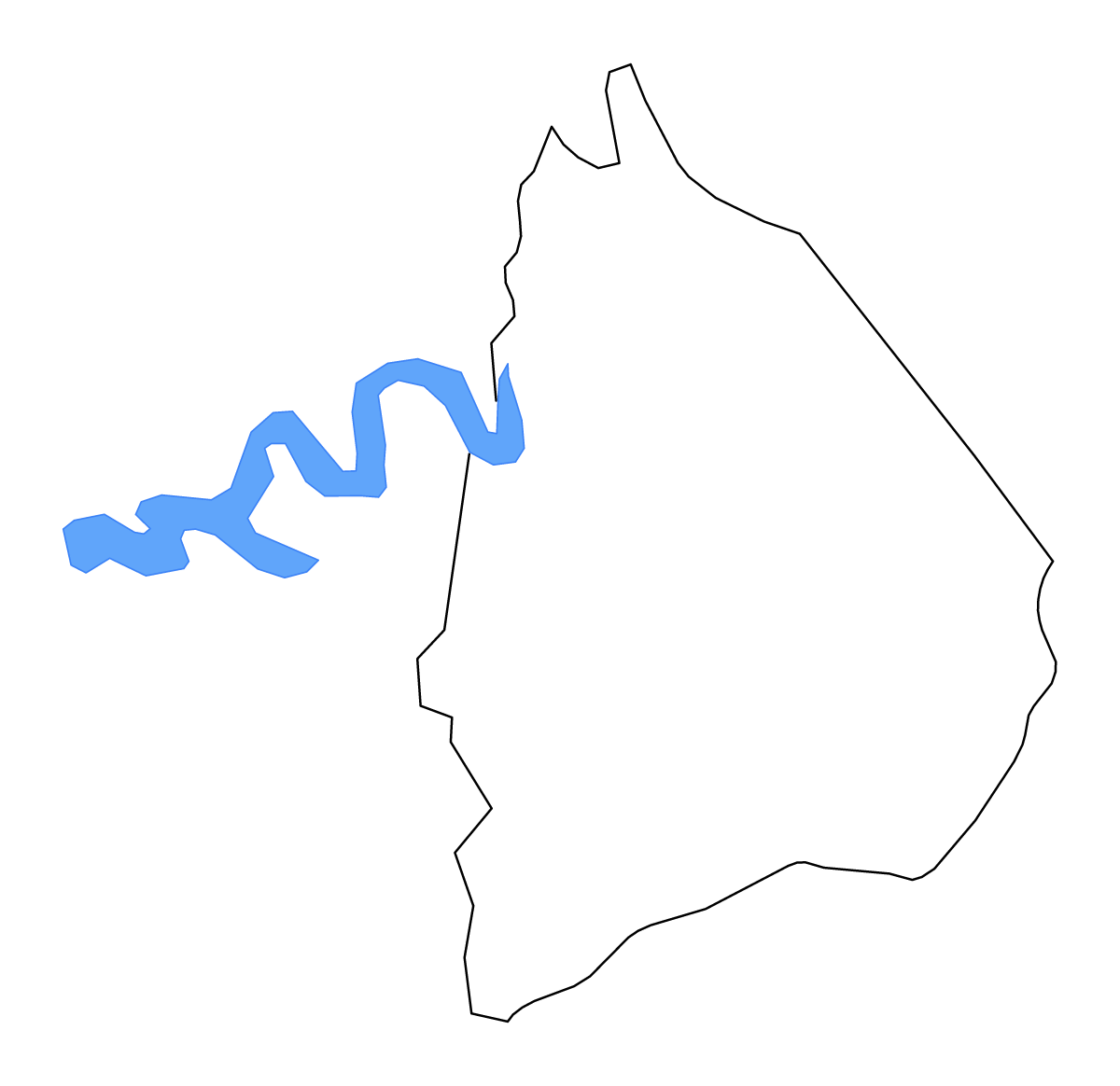 Carte de contour de Cocke, Tennessee avec lacs et rivières.