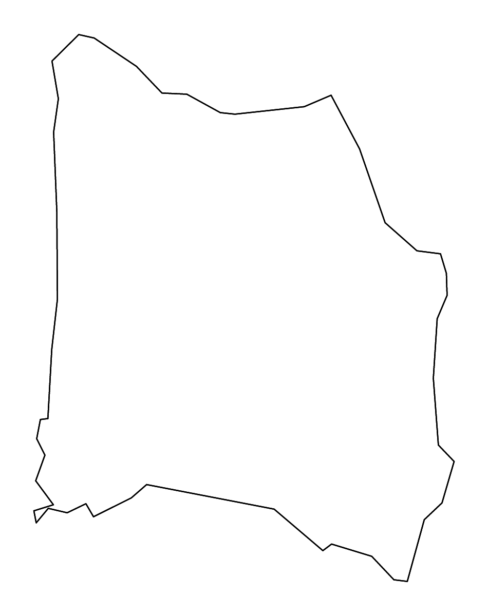 Mapa de contorno de Coffee, Tennessee con ríos.