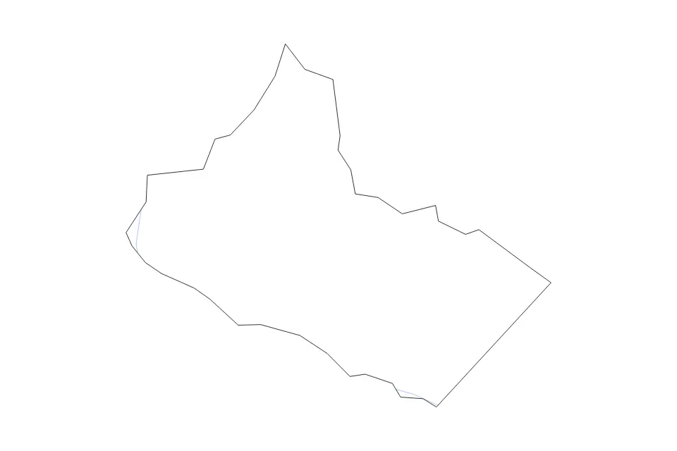 Outline map of Crockett County, Tennessee with subdivision borders and rivers.
