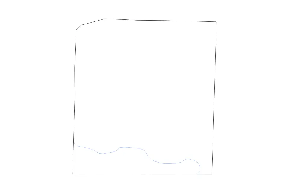 Outline map of Fayette County, Tennessee with subdivision borders and rivers.