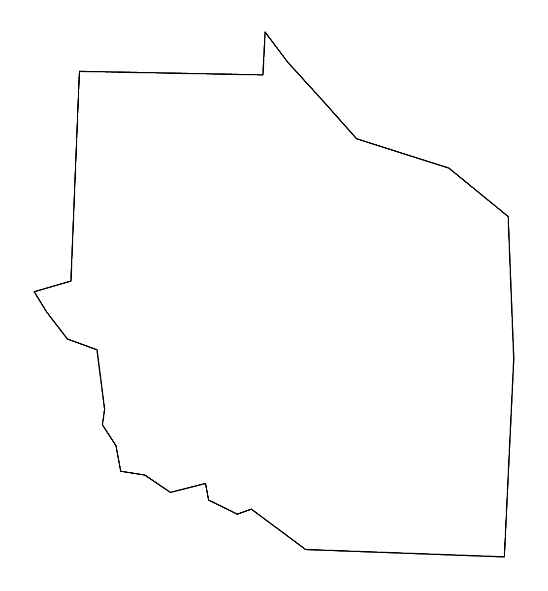 Carte de contour de Gibson, Tennessee avec rivières.