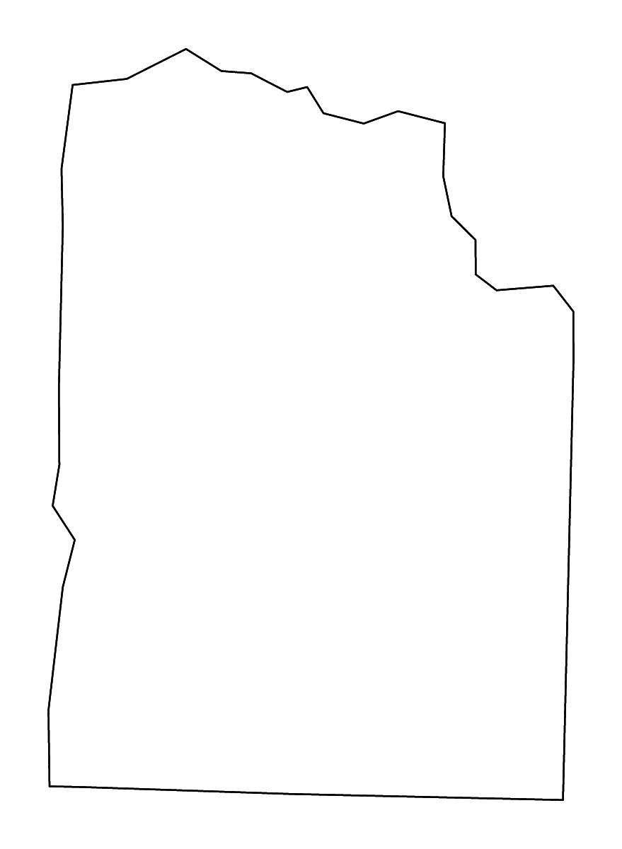 Carte de contour de Giles, Tennessee avec rivières.