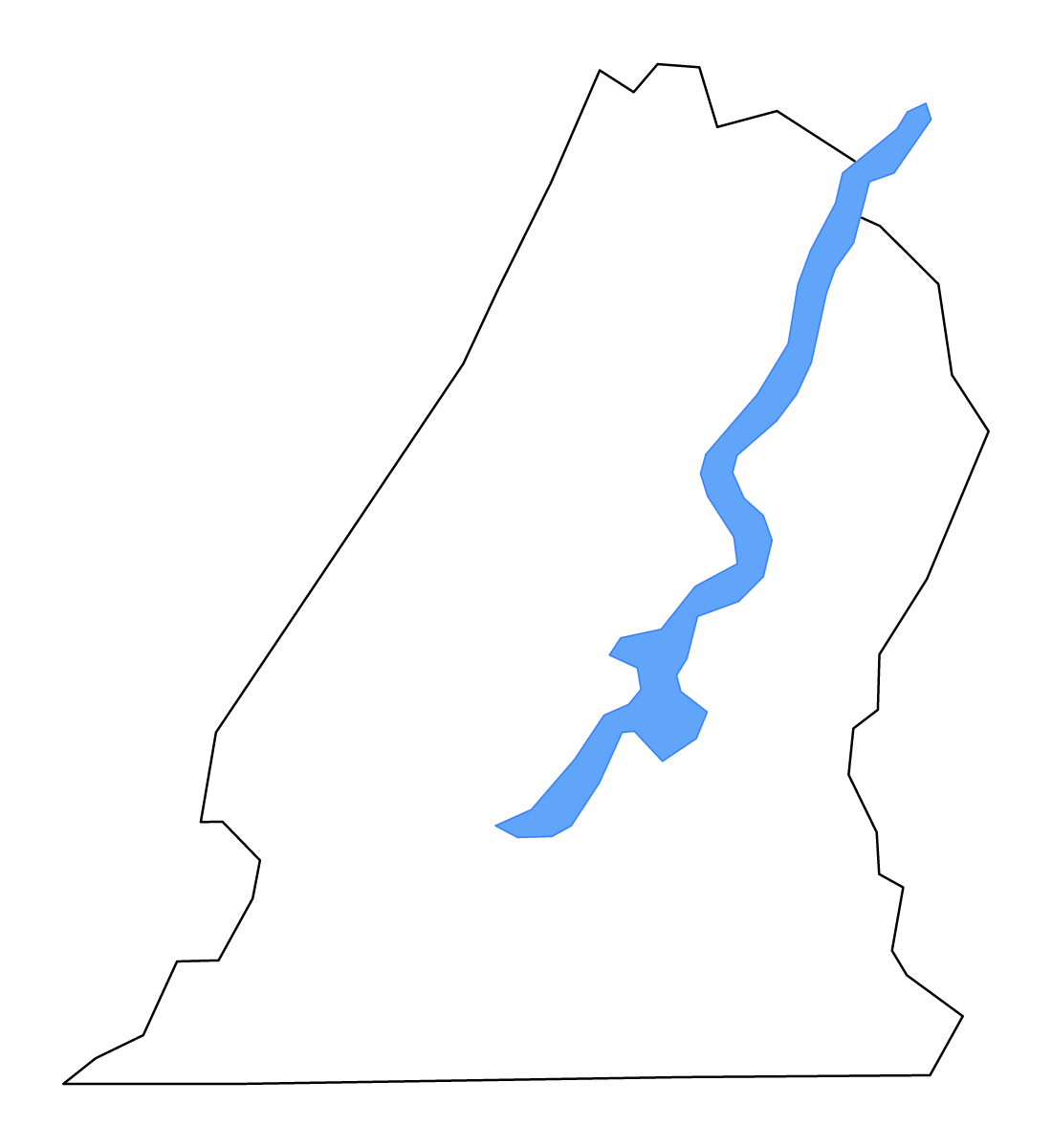 Mapa de contorno de Hamilton, Tennessee con lagos y ríos.