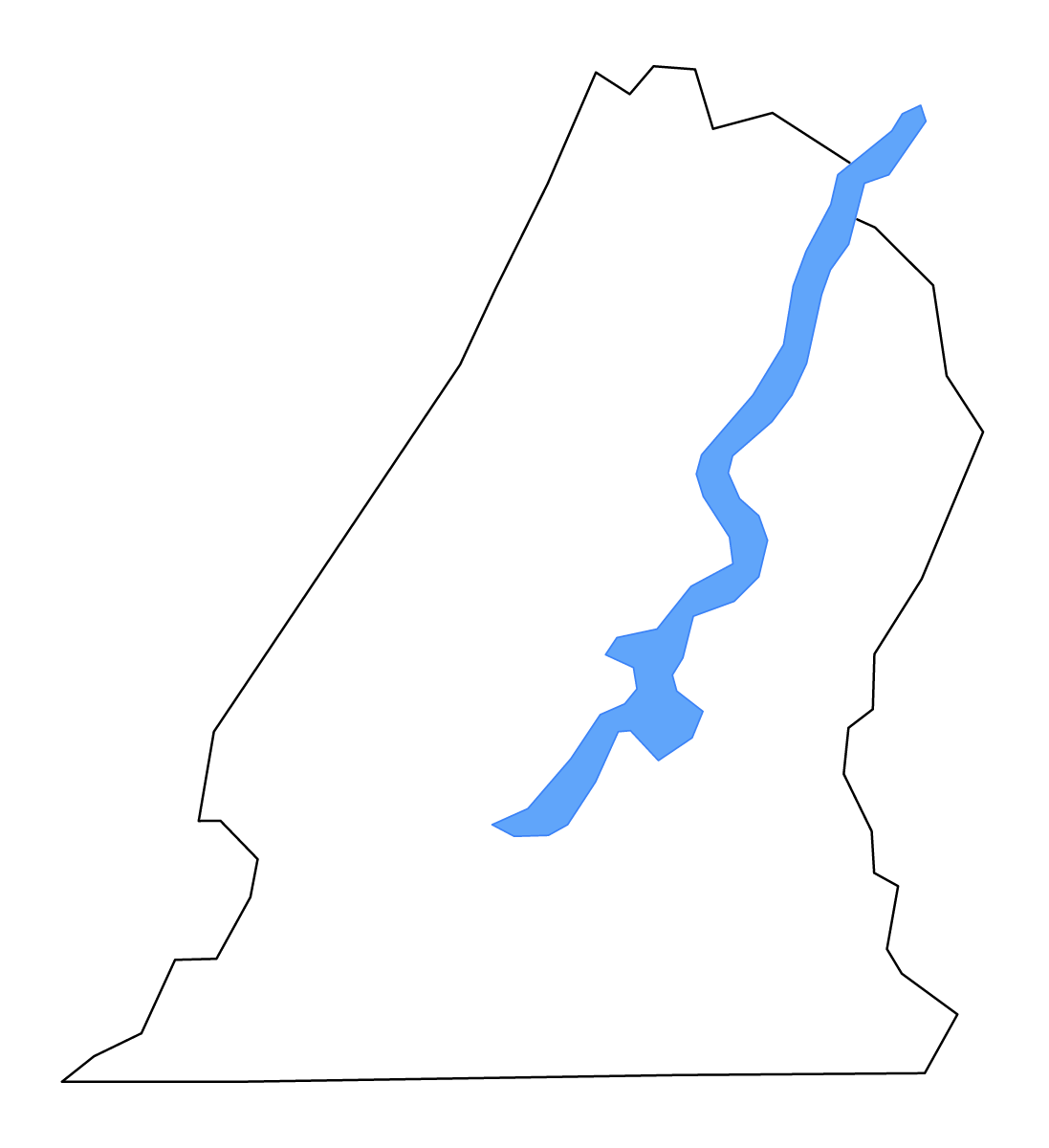 Mapa de contorno de Hamilton, Tennessee con lagos y ríos.