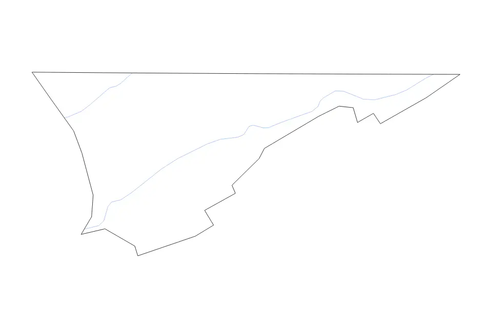 Mapa de Hancock, Tennessee de tipo contorno y ríos para América del Norte, con contorno y ríos con límites limpios.