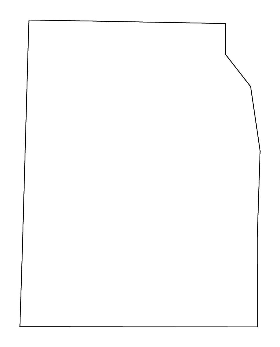 Outline map of Hardeman County, Tennessee with rivers.