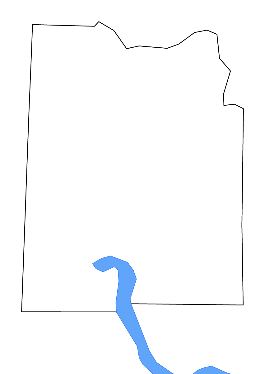Mapa de contorno de Hardin, Tennessee con lagos y ríos.