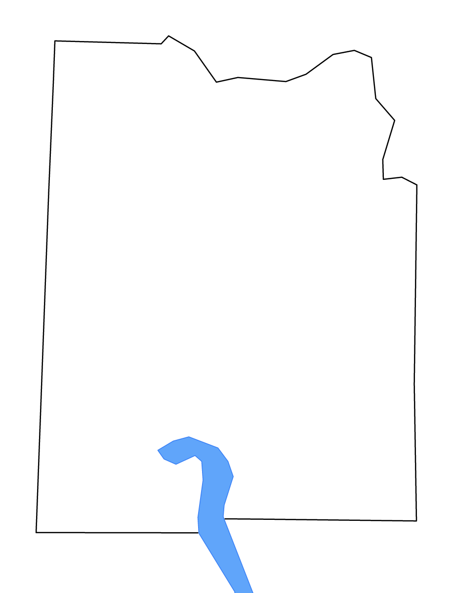 Carte de contour de Hardin, Tennessee avec lacs et rivières.