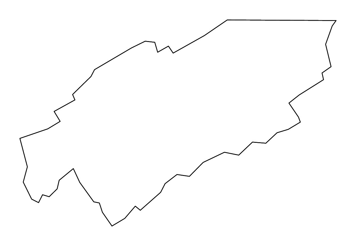 Mapa de contorno de Hawkins, Tennessee con ríos.