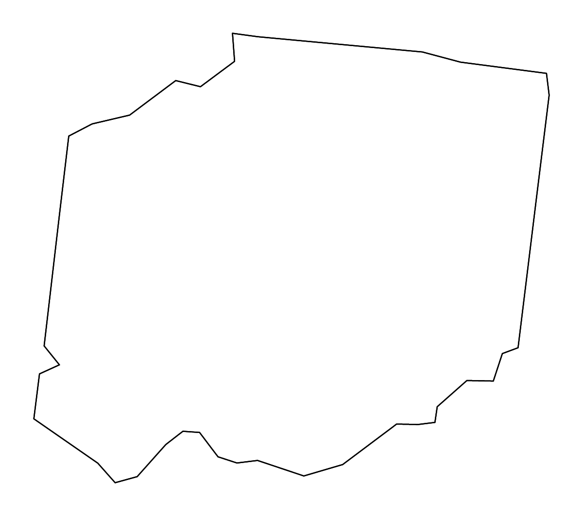 Mapa de contorno de Hickman, Tennessee con ríos.
