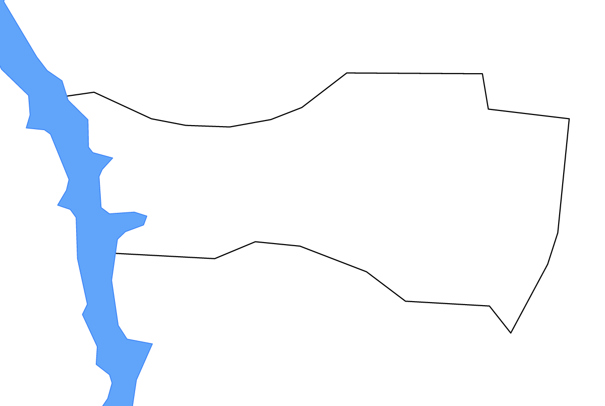 Outline map of Houston County, Tennessee with lakes.