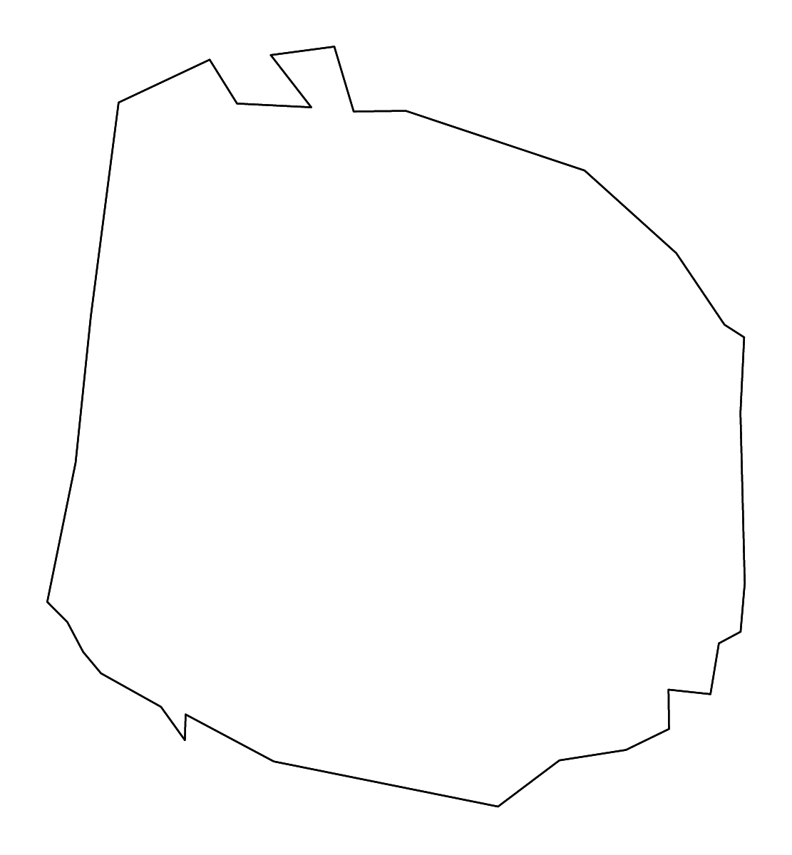 Mapa de contorno de Jackson, Tennessee con ríos.