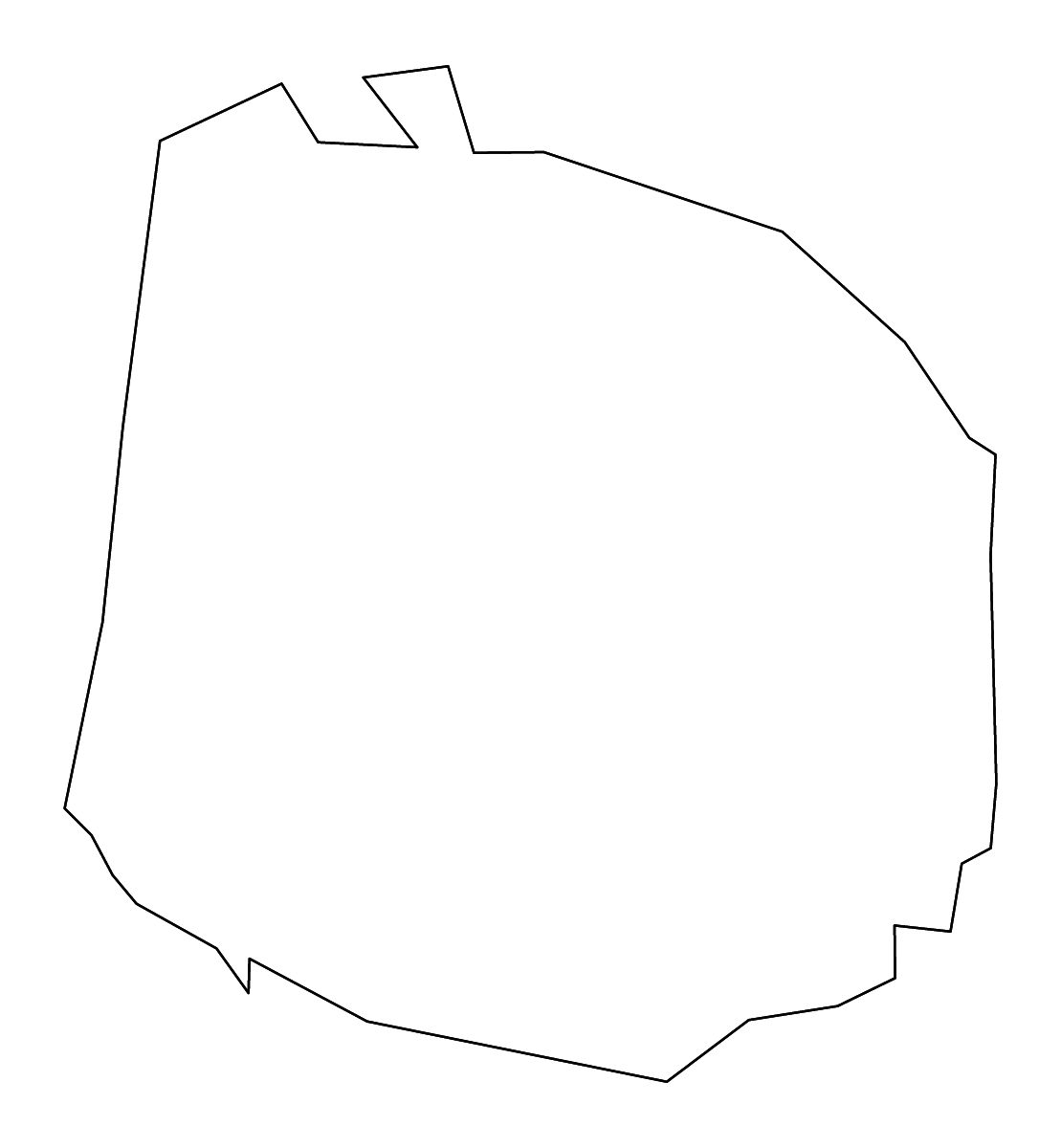 Mapa de contorno de Jackson, Tennessee con ríos.