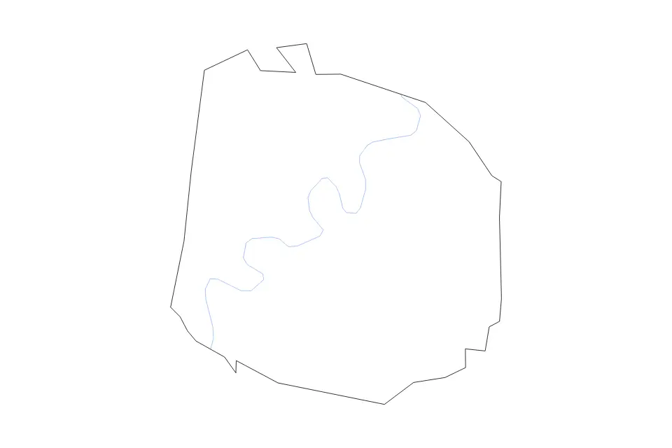 Carte de Jackson, Tennessee de type contour et rivières pour Amérique du Nord, montrant contour et rivières avec des limites nettes.