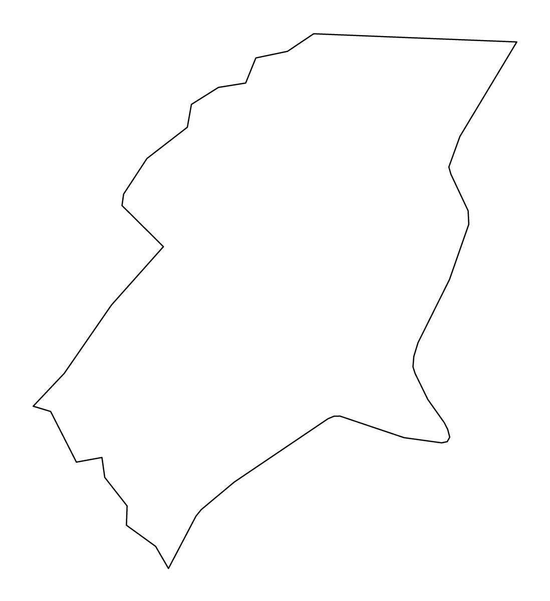 Mapa de contorno de Johnson, Tennessee.
