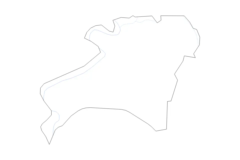 Outline map of Lauderdale County, Tennessee with subdivision borders and rivers.