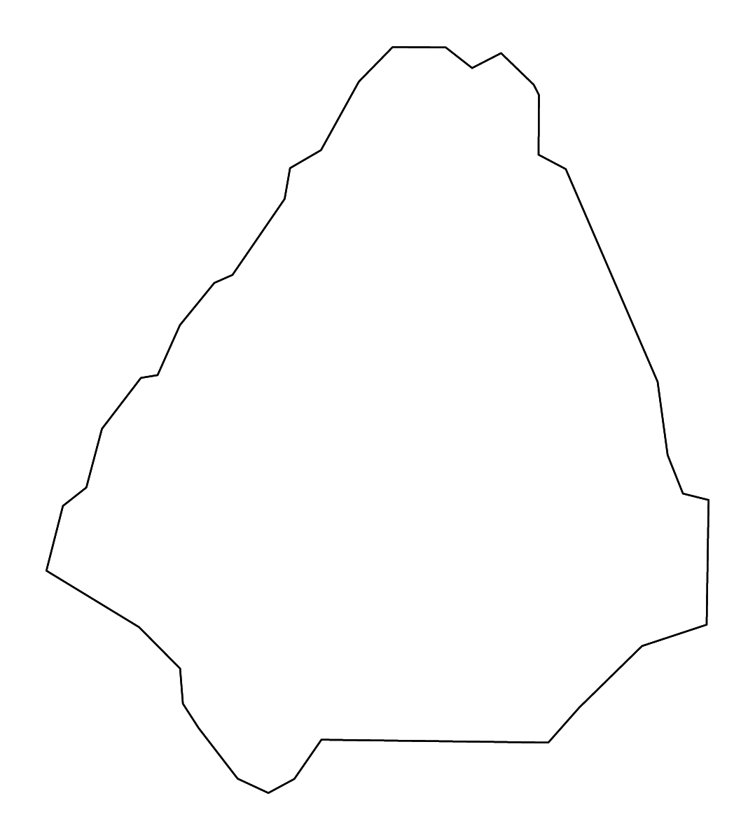 Mapa de contorno de McMinn, Tennessee con ríos.
