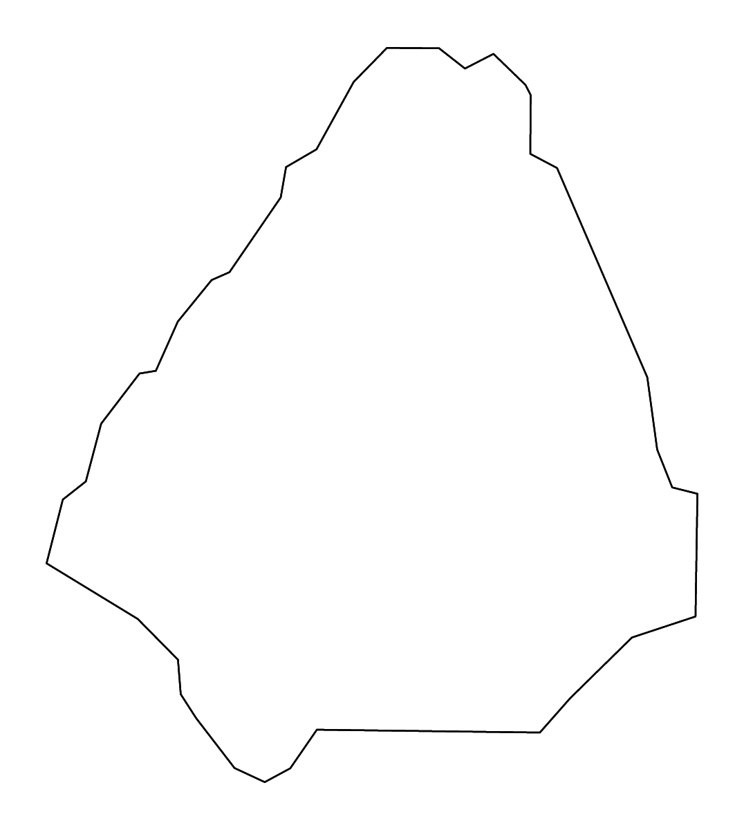 Mapa de contorno de McMinn, Tennessee con ríos.