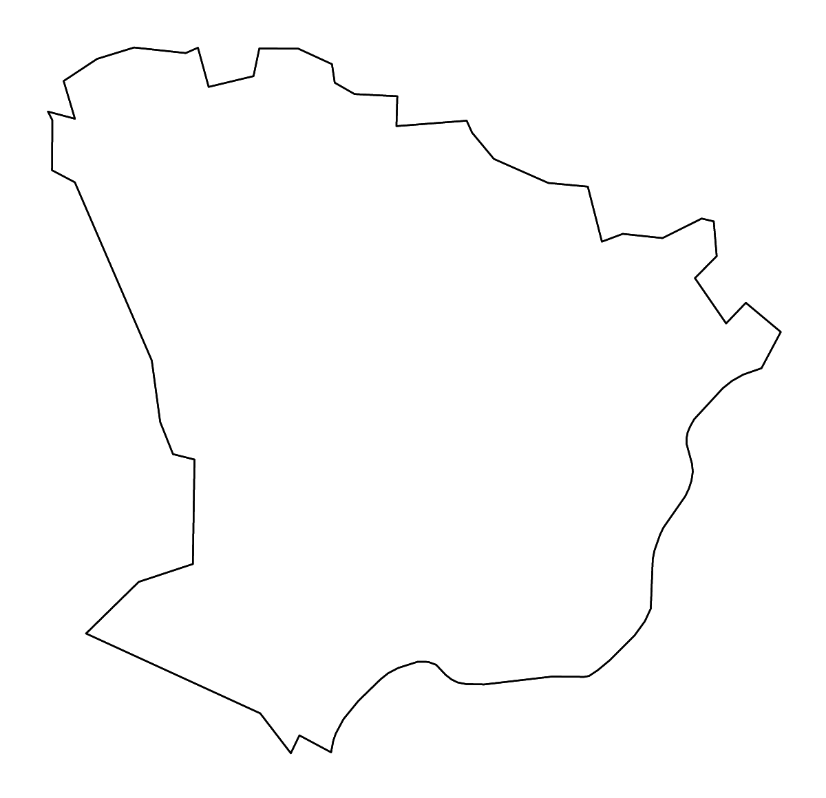 Carte de contour de Monroe, Tennessee avec rivières.