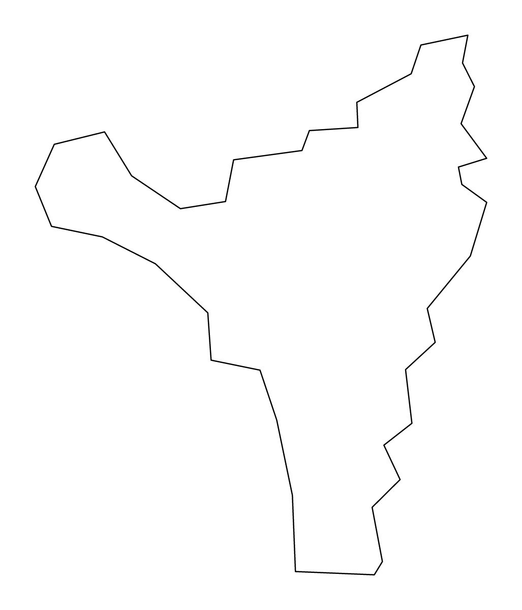 Outline map of Moore County, Tennessee.