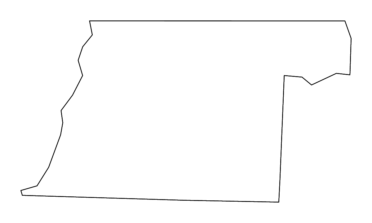 Carte de contour de Obion, Tennessee avec rivières.