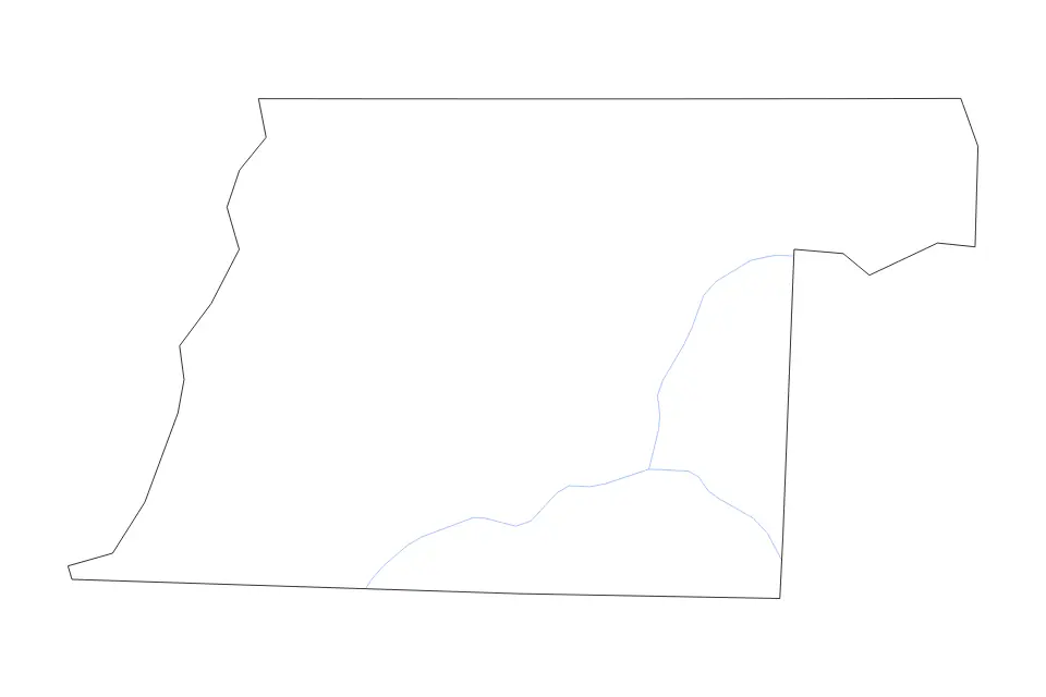 Carte de Obion, Tennessee de type contour et rivières pour Amérique du Nord, montrant contour et rivières avec des limites nettes.