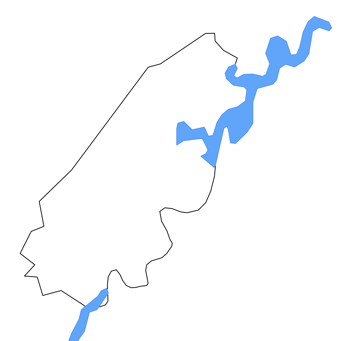 Mapa de contorno de Rhea, Tennessee con lagos y ríos.