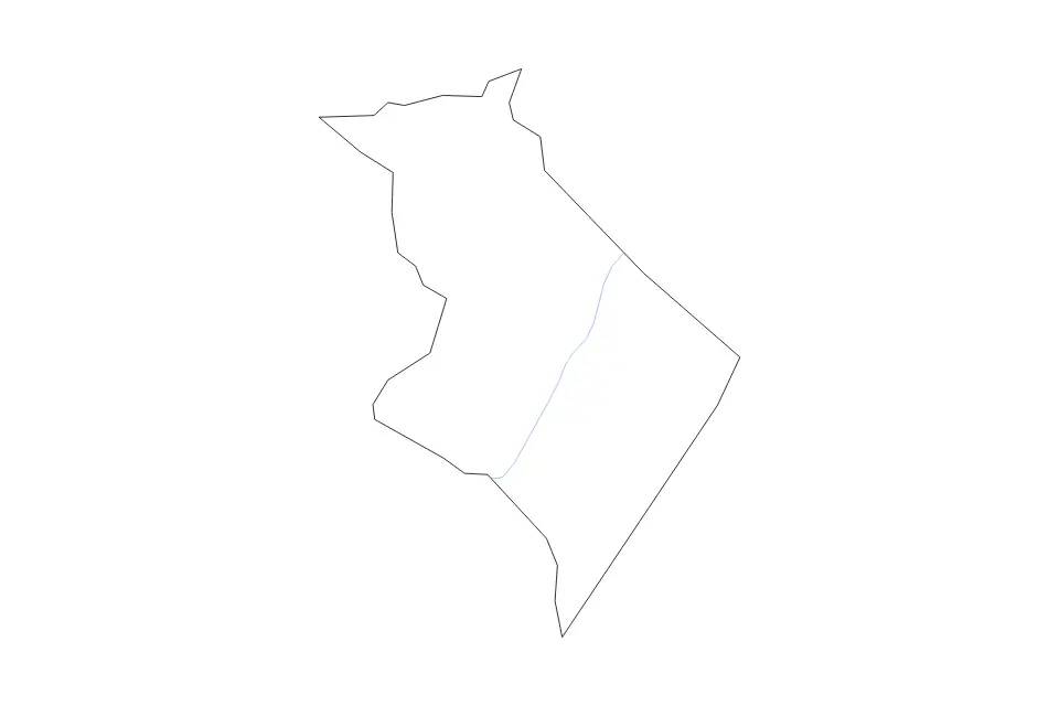 Outline map of Sequatchie County, Tennessee with subdivision borders and rivers.