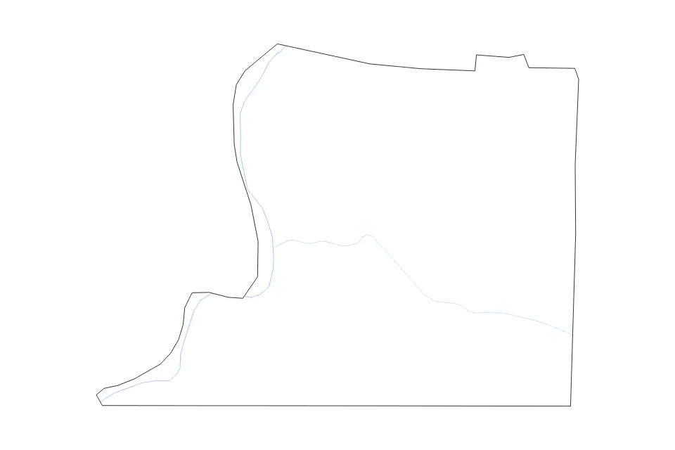 Carte de Shelby, Tennessee de type contour et rivières pour Amérique du Nord, montrant contour et rivières avec des limites nettes.