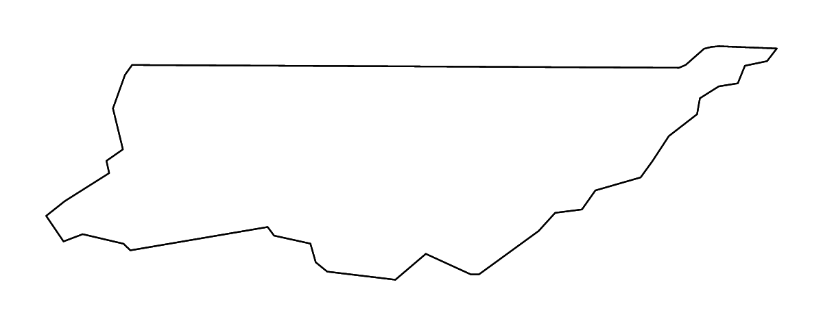 Mapa de contorno de Sullivan, Tennessee con ríos.