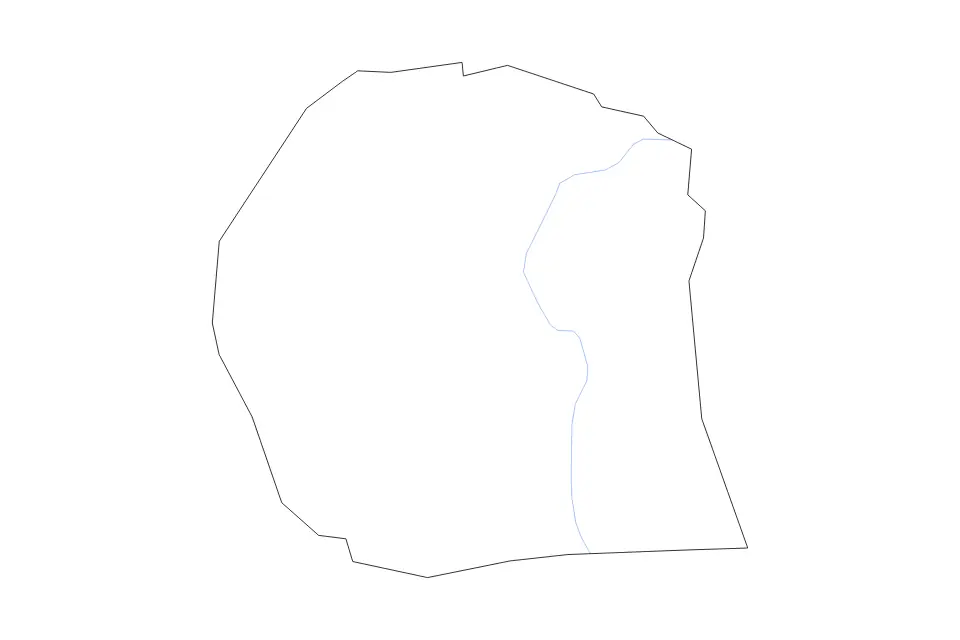 Mapa de Warren, Tennessee de tipo contorno y ríos para América del Norte, con contorno y ríos con límites limpios.