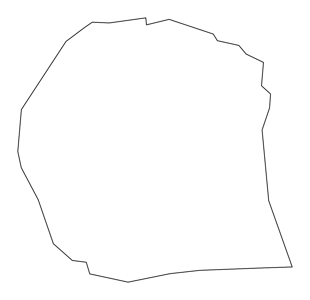 Mapa de contorno de Warren, Tennessee con ríos.