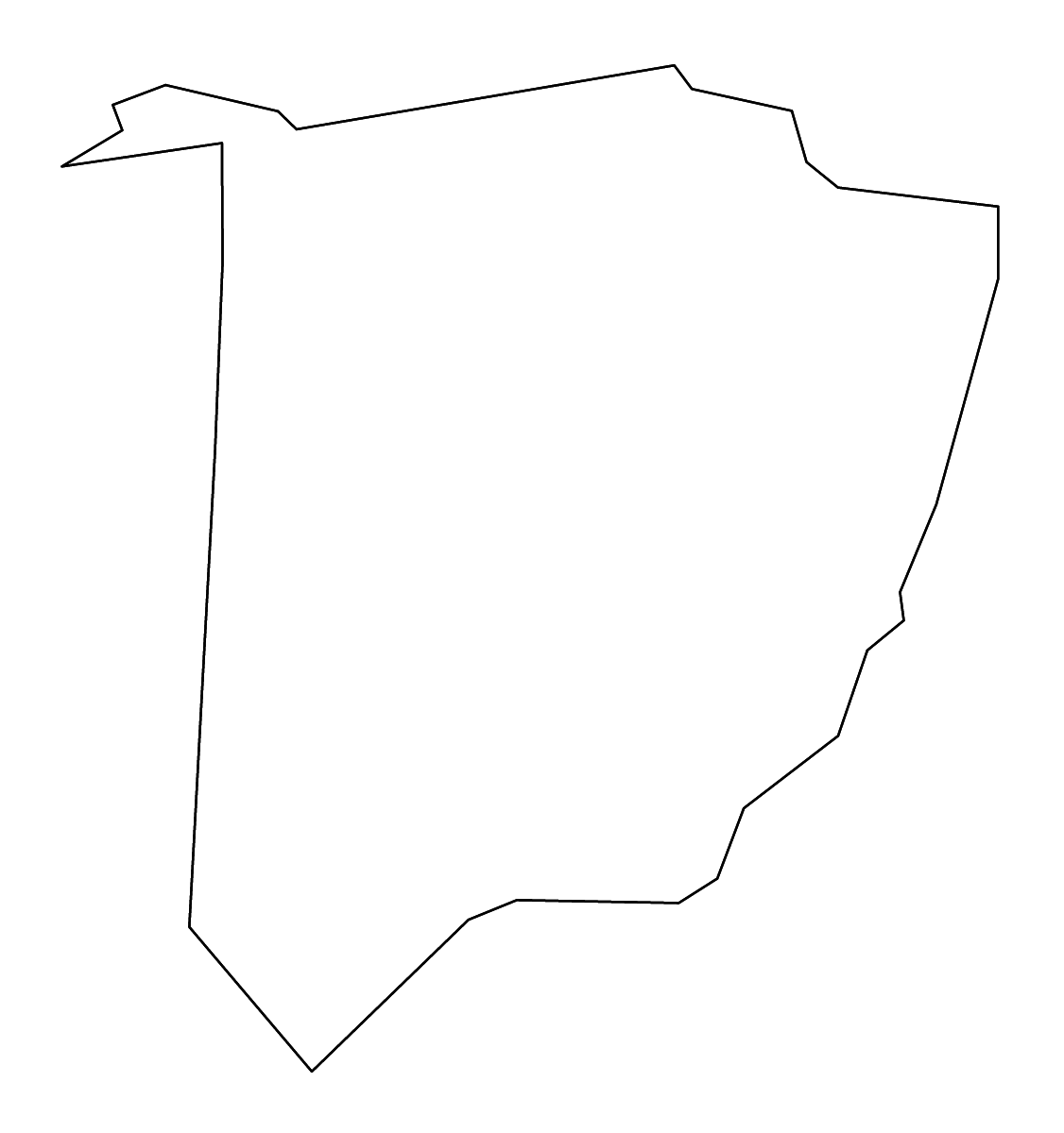 Carte de contour de Washington, Tennessee avec rivières.