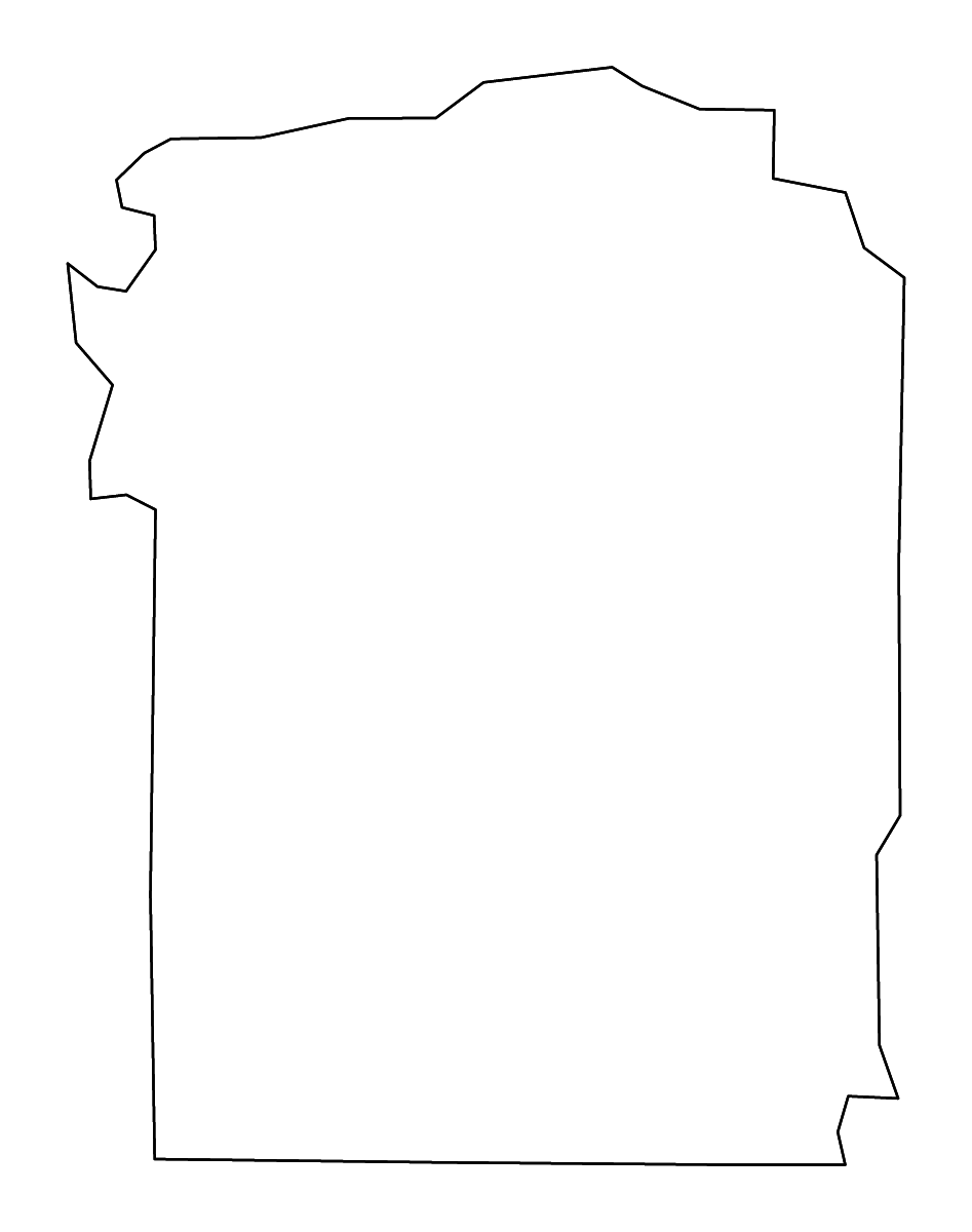 Mapa de contorno de Wayne, Tennessee con ríos.