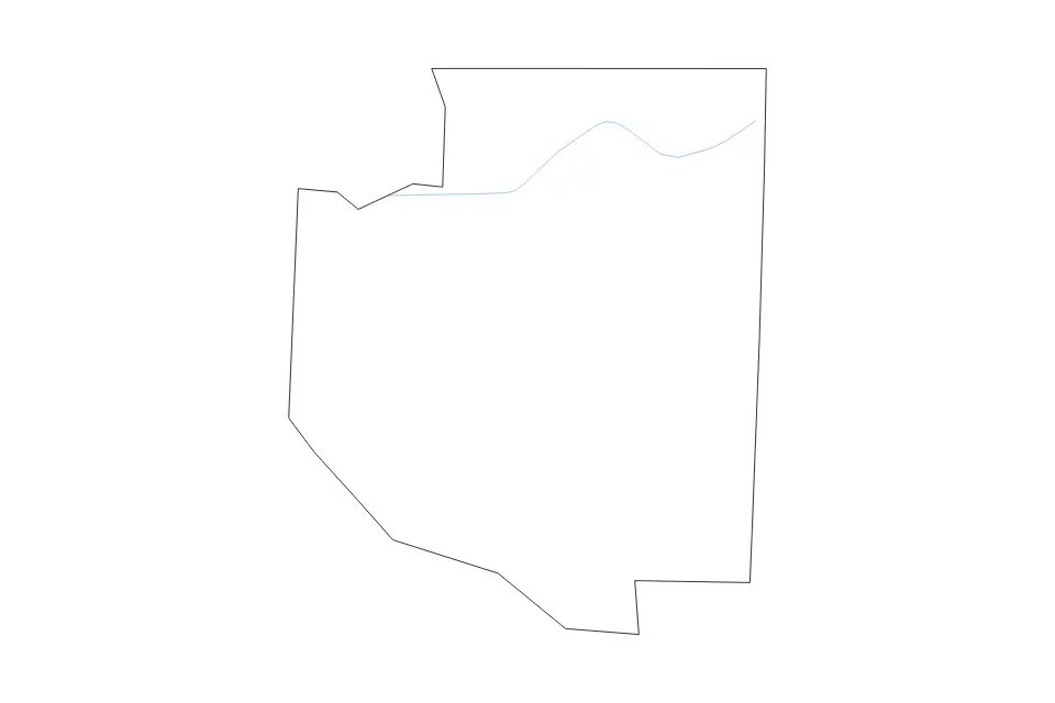 Outline map of Weakley County, Tennessee with subdivision borders and rivers.