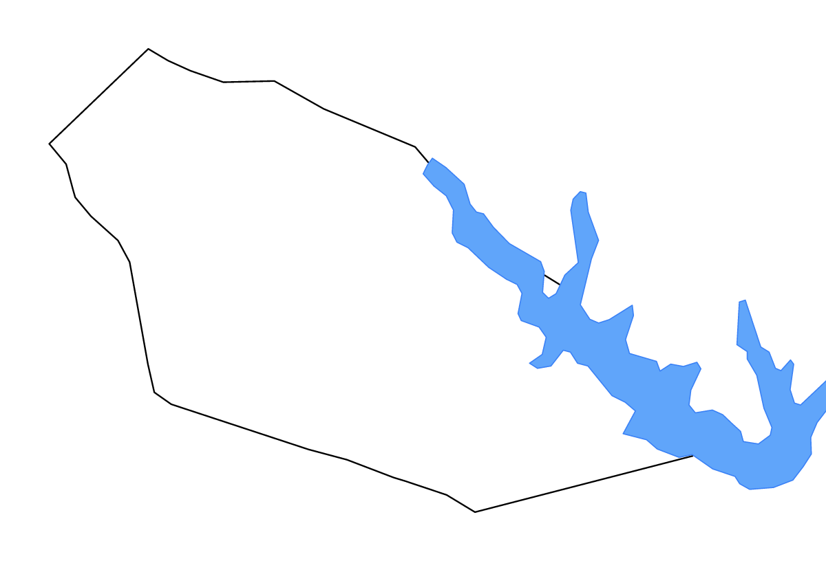 Mapa de contorno de Angelina, Texas con lagos y ríos.