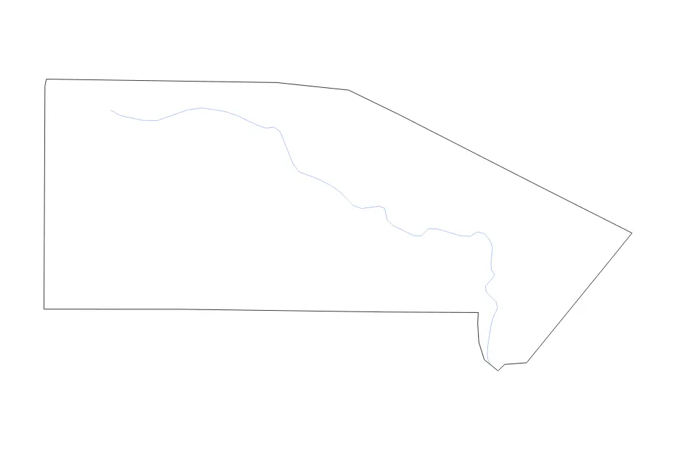 Carte de Bandera, Texas de type contour et rivières pour Amérique du Nord, montrant contour et rivières avec des limites nettes.