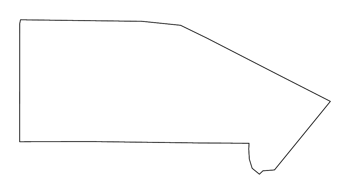 Outline map of Bandera County, Texas with rivers.