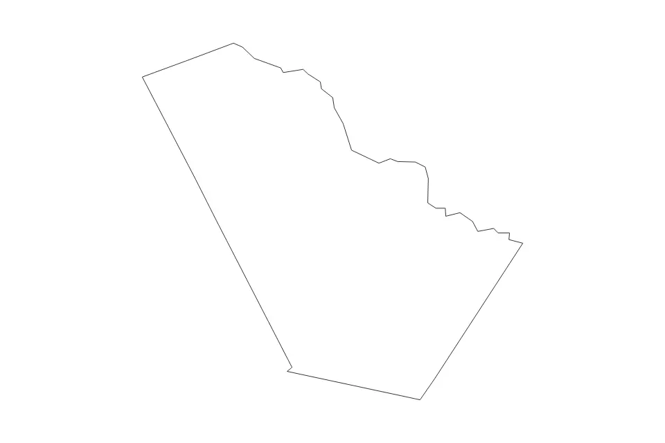 Outline map of Bee County, Texas with subdivision borders.