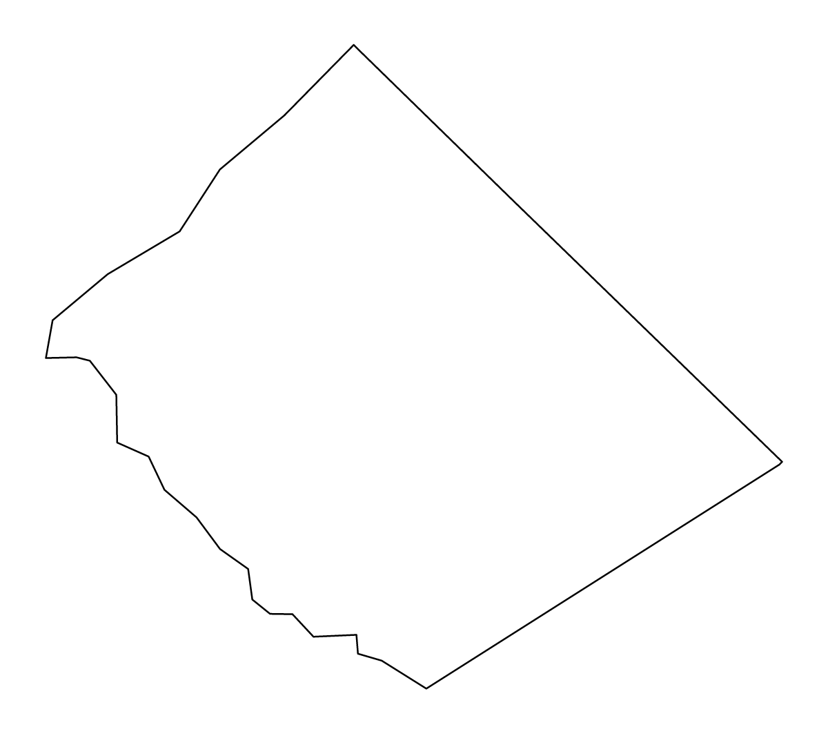 Mapa de contorno de Caldwell, Texas.