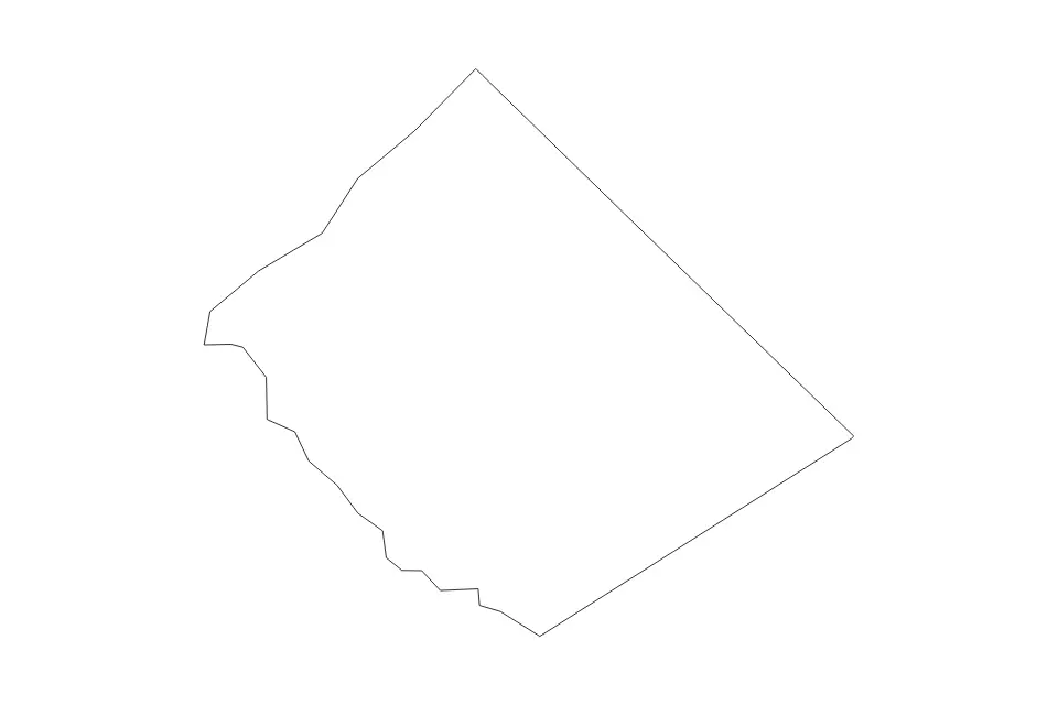 Outline map of Caldwell County, Texas with subdivision borders.