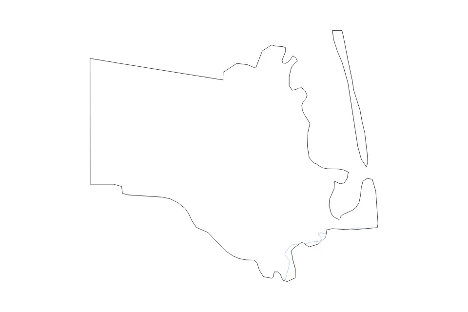 Mapa de Cameron, Texas de tipo contorno y ríos para América del Norte, con contorno y ríos con límites limpios.