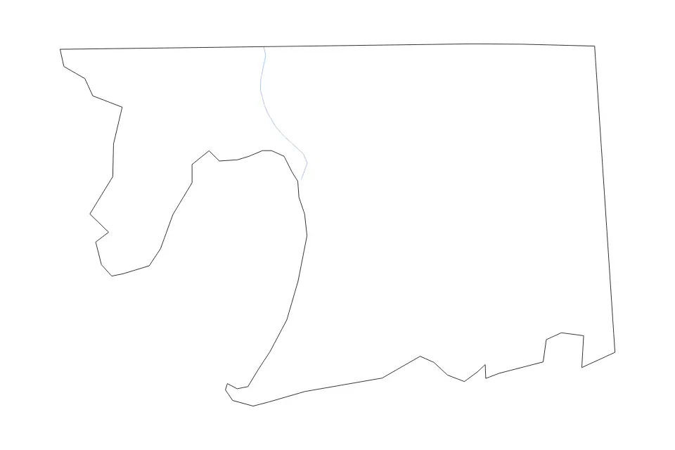 Mapa de Chambers, Texas de tipo contorno y ríos para América del Norte, con contorno y ríos con límites limpios.